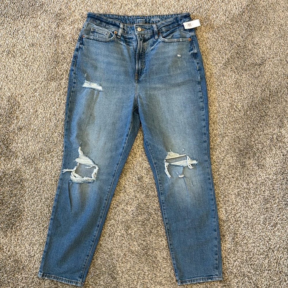 NWT Old Navy Higher High Rise OG Straight Destroyed Jeans